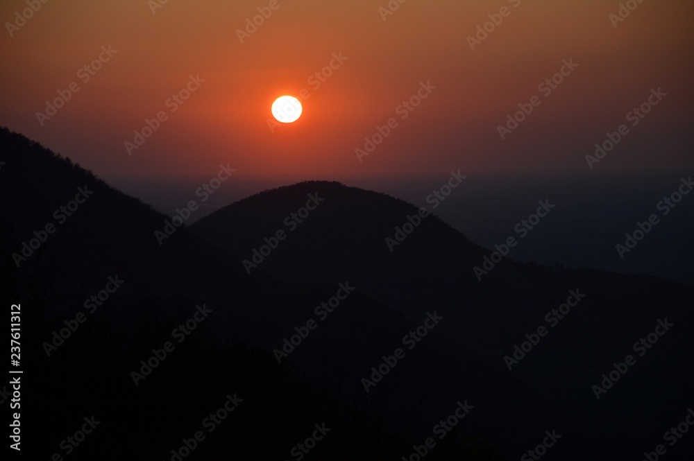 sunset on the Euganean hills