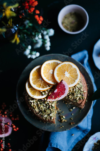 Polenta cake with orange