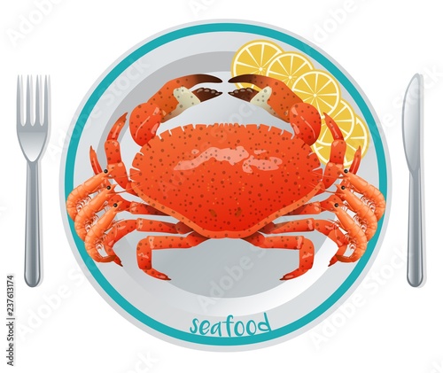 Cartoon Seafood Meal Concept