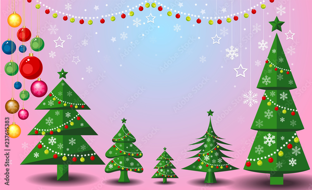 Merry Christmas and New Year Background. Vector Illustration EPS10.