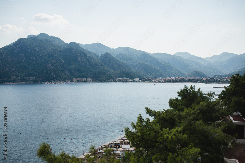 Panorama of the mountains and the sea