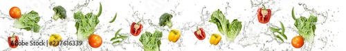 Vegetables on the background of water, apron