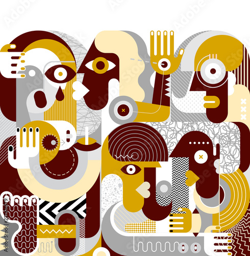 Group of Drunk People vector artwork