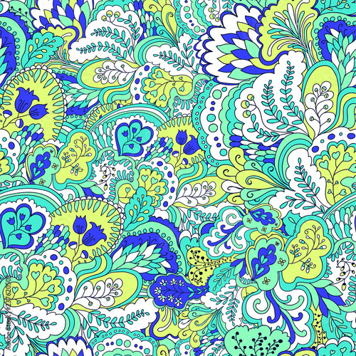 Seamless floral psychedelic pattern