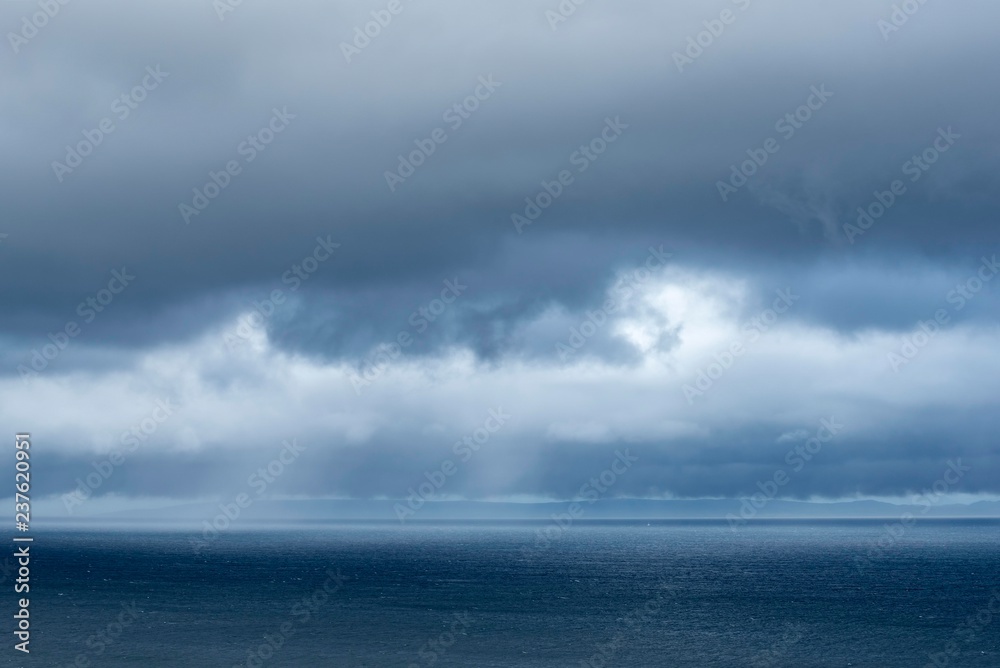 Dark clouds over the Atlantic Ocean, Isle of Skye, Scotland, Great Britain