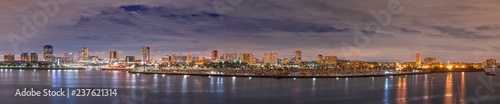 Long Beach California Panorama at night in cloudy night © nuinthesky
