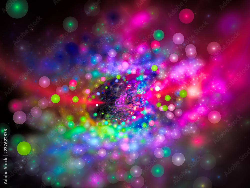 Abstract festive blur with bokeh - digitally generated image