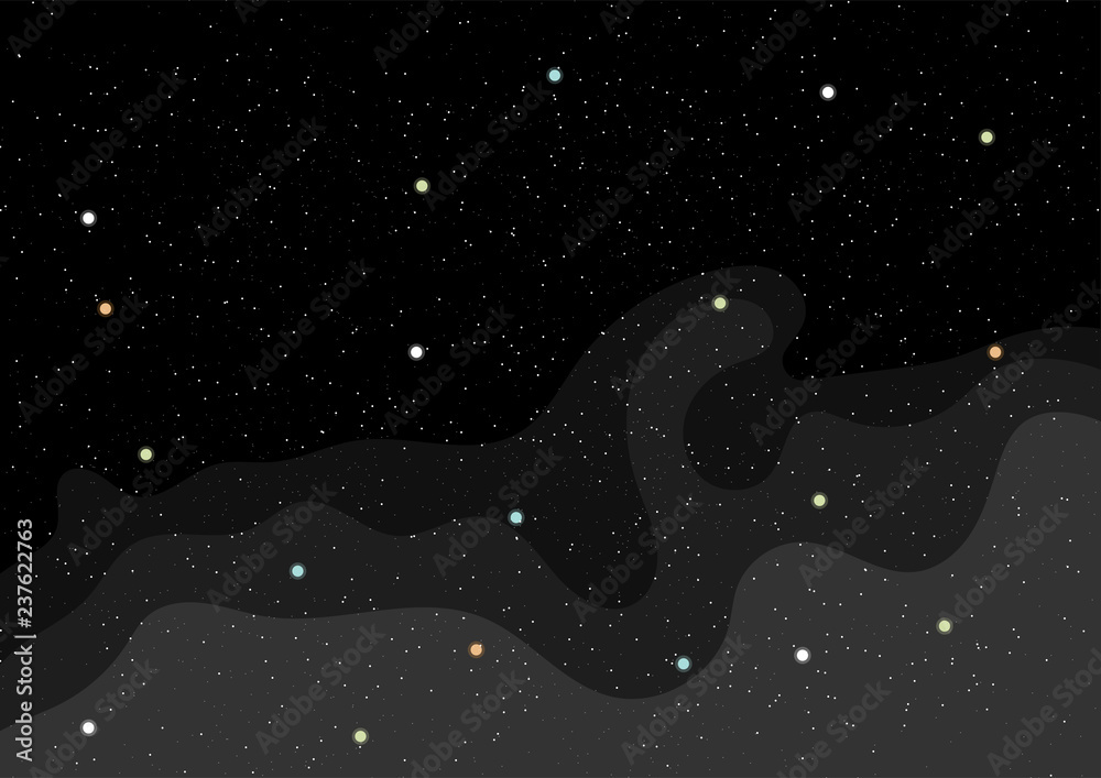 Obraz premium Vector background with space and stars. Vector illustration.