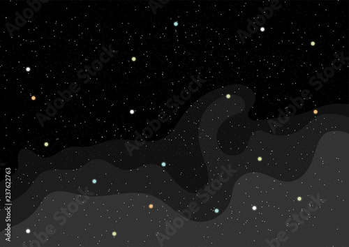 Vector background with space and stars. Vector illustration.