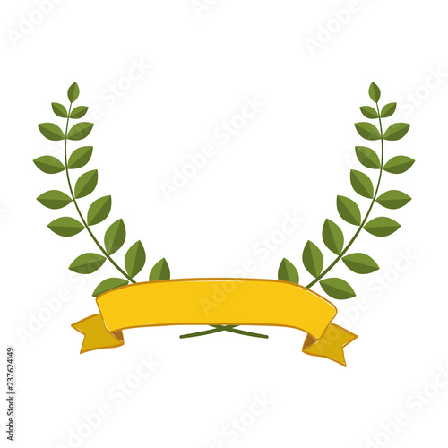 wreath leafs crown with ribbon photo