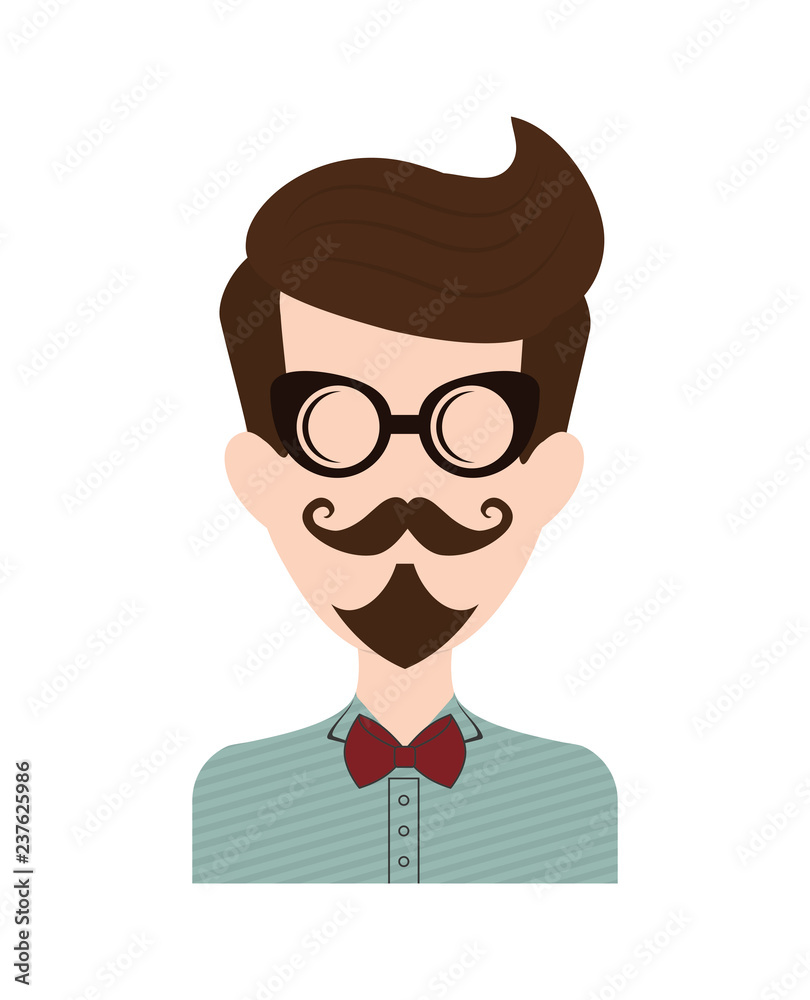 man hipster style character