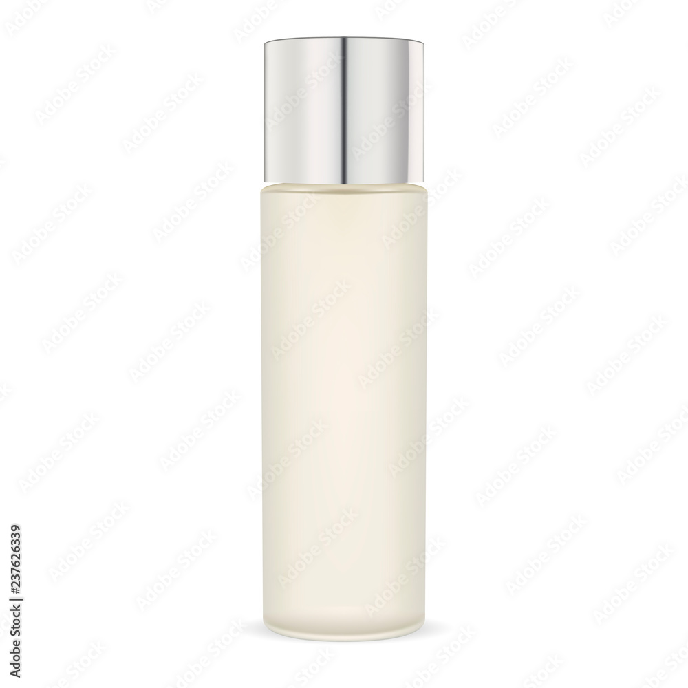 Opaque glass moisturizer cosmetic bottle. Packaging mockup template. 3d realistic vector illustration. Opaque glass moisturizer cosmetic bottle. Packaging mockup template. 3d realistic vector illustration.