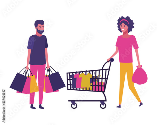 People shopping cartoons © Jemastock
