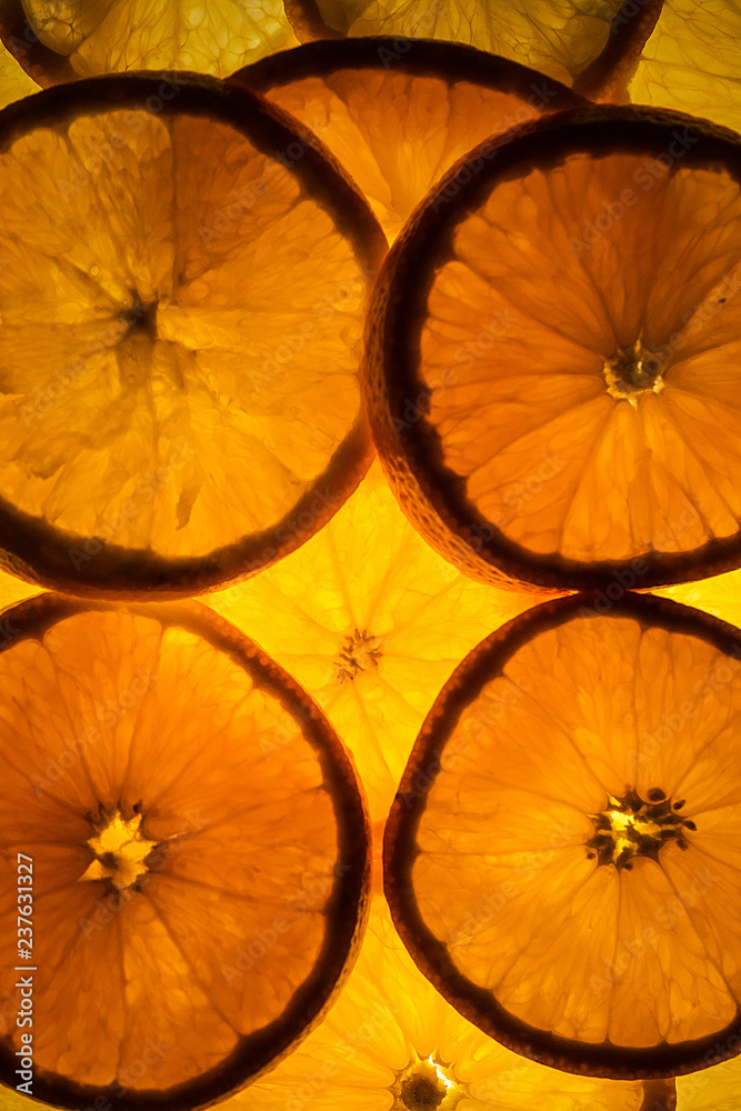 Healthy food, abstract background. Orange