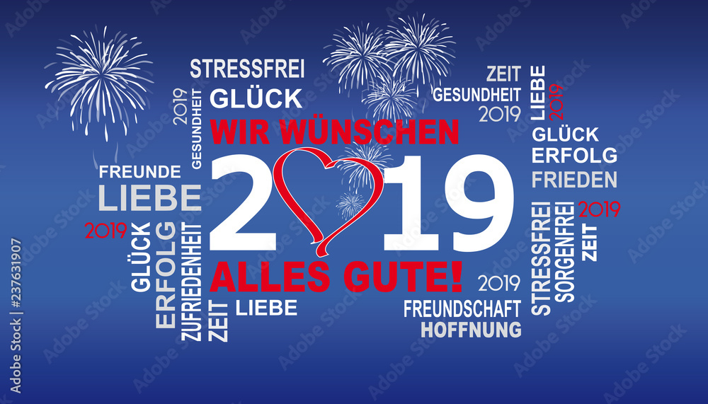 2019 wir wünschen alles gute mit herz Stock Vector Adobe Stock