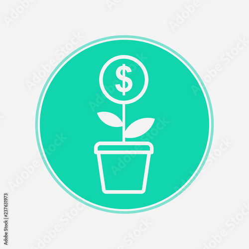 Dollar plant vector icon sign symbol