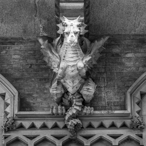 TURIN, ITALY - Dragon on Victory Palace facade photo