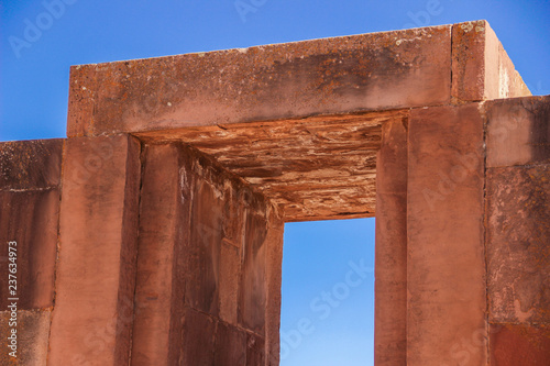 Ancient city, Tiahuanacu, Puma Punku, Tiwanaku, Bolivia.
