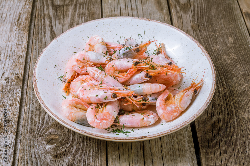 boiled shrimp on plate boiled shrimp on plate