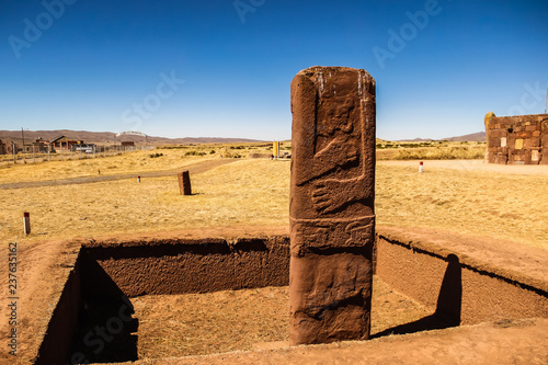 Ancient city, Tiahuanacu, Puma Punku, Tiwanaku, Bolivia. photo