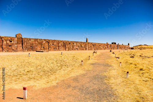 Ancient city, Tiahuanacu, Puma Punku, Tiwanaku, Bolivia. photo