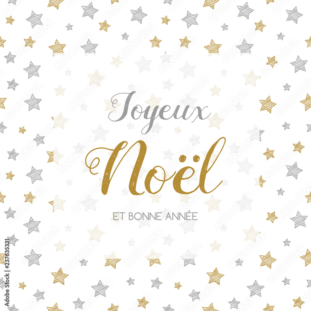 Joyeux Noel et Bonne Annee - french Christmas wishes. Vector