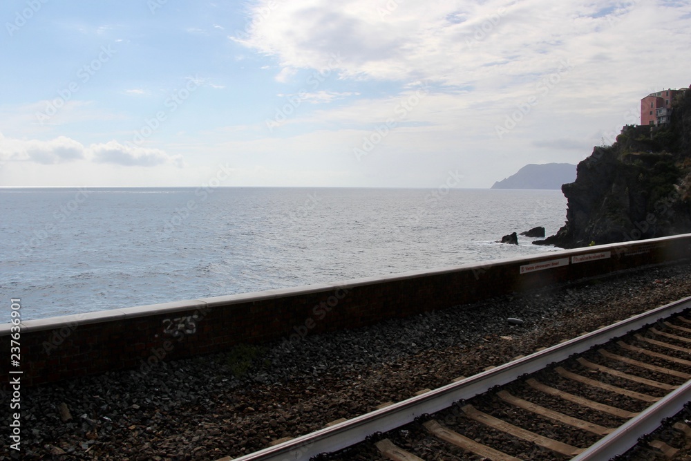 Railway in Manarola, Cinque Terre, Italy