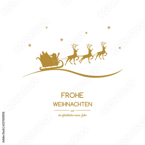 Frohe Weihnachten und Gluckliches Neues Jahr - german Christmas wishes. Vector. © Karolina Madej