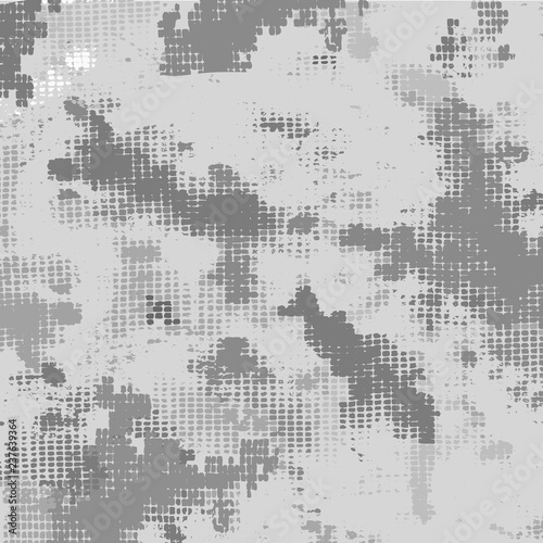 Abstract pattern on a light gray gackground. Hand drawn sketch in gouache on cotton
