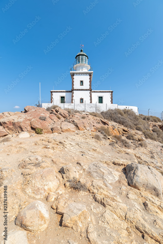 Akrotiri lighthouse - Santorini Cyclades island - Aegean sea - Greece