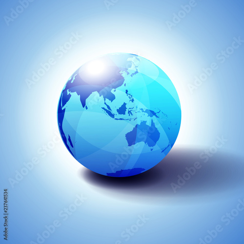 Asia and Australia  Background with Globe Icon 3D illustration