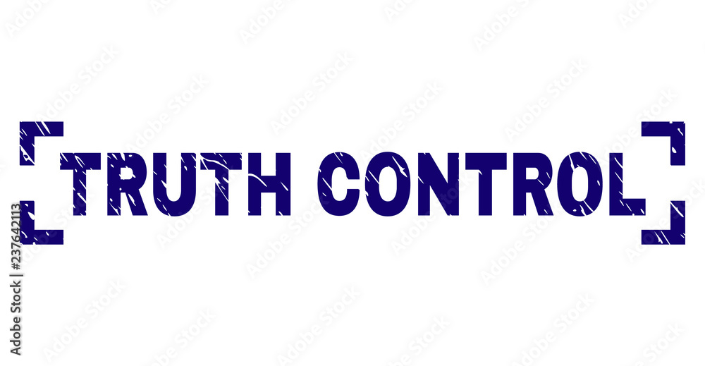 TRUTH CONTROL text seal print with distress texture. Text caption is placed inside corners. Blue vector rubber print of TRUTH CONTROL with grunge texture. TRUTH CONTROL text seal print with distress texture. Text caption is placed inside corners. Blue vector rubber print of TRUTH CONTROL with grunge texture.