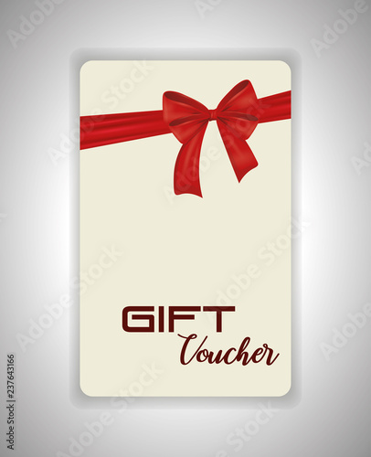 gift voucher card with ribbon red