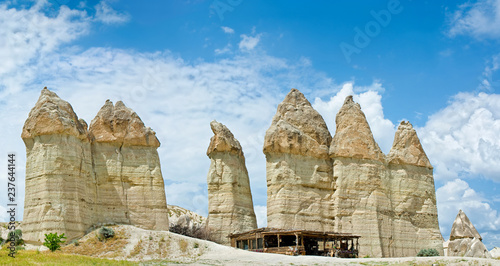 Love valley in Cappadocia, Anatolia, Turkey. Volcanic mountains in Goreme national park.