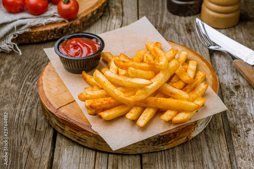 french fries on board photo