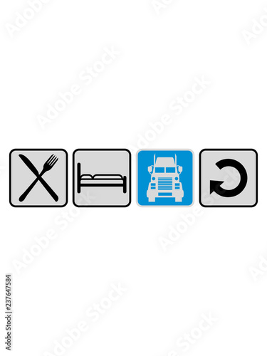 logo eat sleep drive repeat truck lkw lastwagen fernfahrer fahren auto transport fahrer trucker groß clipart führerschein lieferant anhänger waren lieferung autobahn