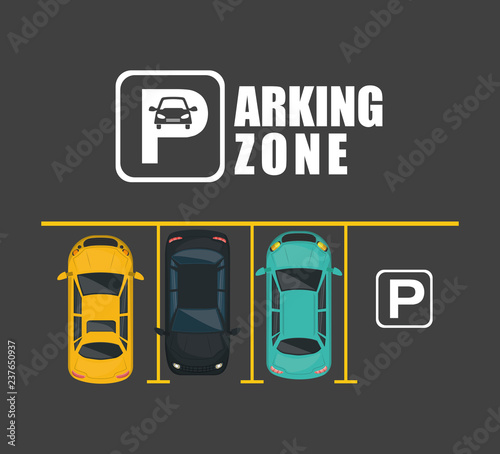 parking zone air view scene