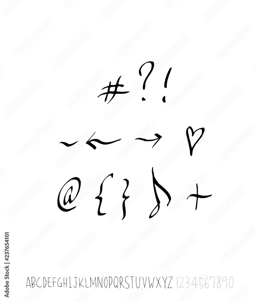 벡터 문자 / 손으로 쓴 글씨체 벡터 문자 / 손으로 쓴 글씨체