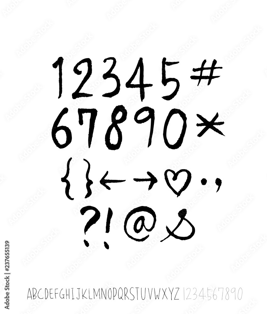 벡터 문자 / 손으로 쓴 글씨체 벡터 문자 / 손으로 쓴 글씨체