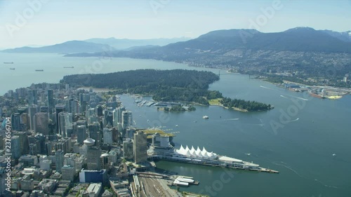 Aerial view City of Vancouver British Columbia Canada photo