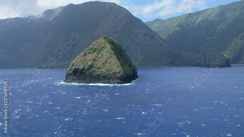 Aerial coastal view of Okala Island Molokai Hawaii photo