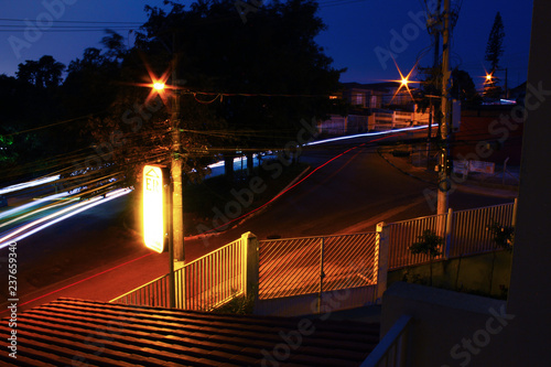 traffic in city at night