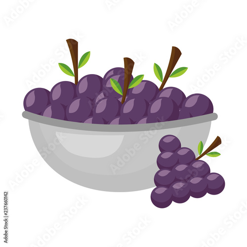bowl with grapes healthy food