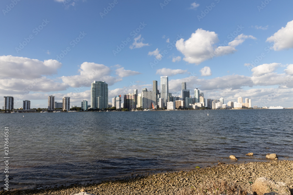 skyline at dusk