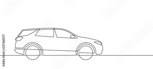 SUV Automobile Continuous Line Vector Graphic