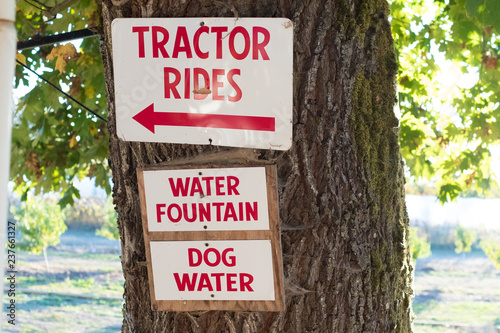 Signs at Detering Farm in Eugene Oregon photo