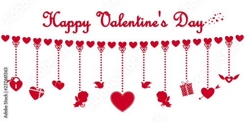 Valentine's Day Valentine, Holiday Celebrated February 14. Vector illustration.