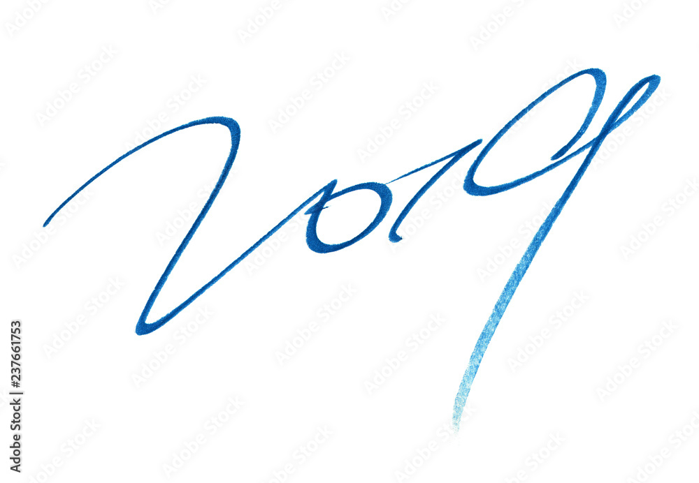 Decoration elements for New Year 2019 with handwriting Decoration elements for New Year 2019 with handwriting