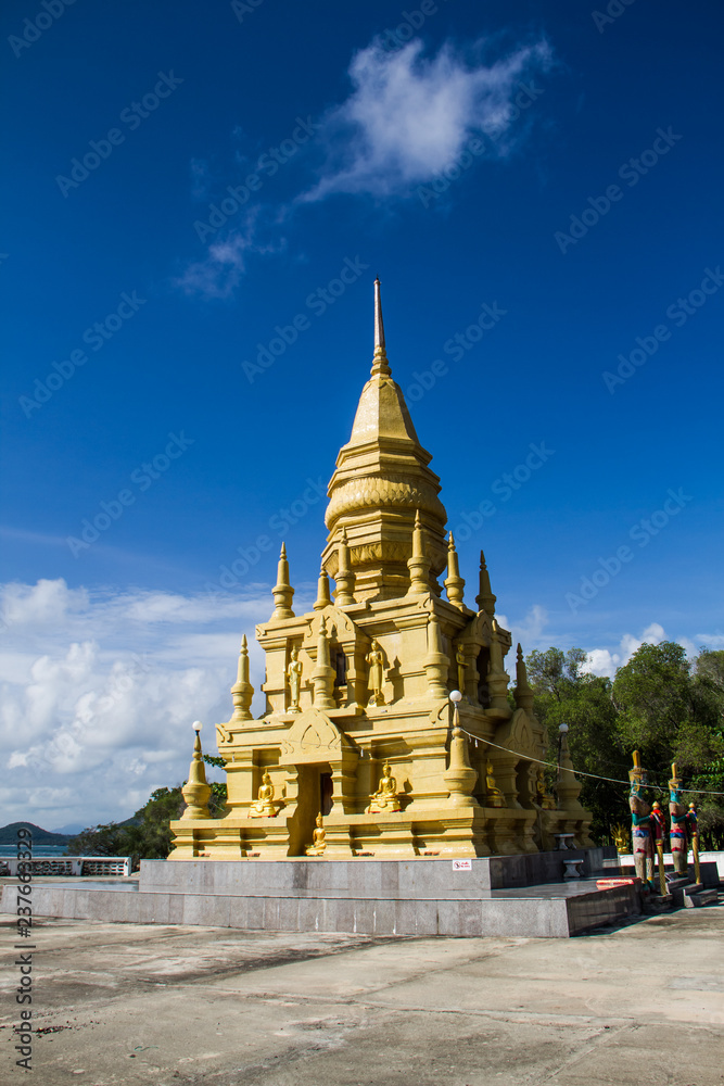 Golden pagoda in Samui island.