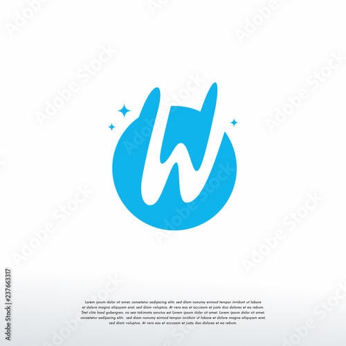 Initial Letter W Swoosh Orbit Logo Designs Vector, W Initial Logo for kids logo template, Logo symbol icon